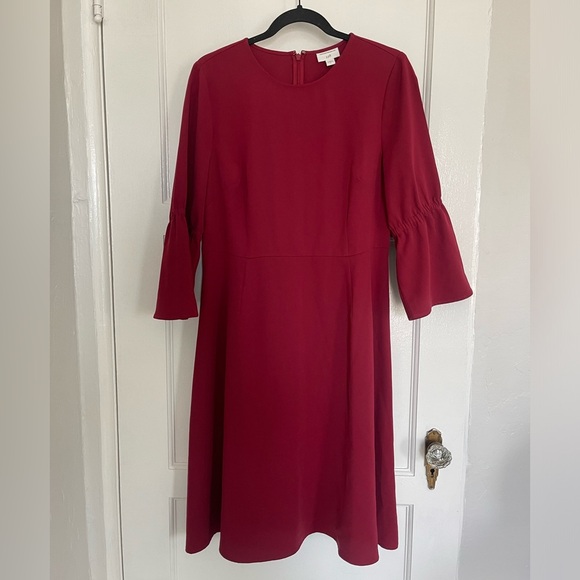 J Jill x Christian Siriano Ruby Red Sheath Dress 8 - Picture 3 of 9